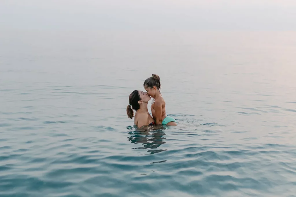 Foto di famiglia sulla spiaggia, Calabria
