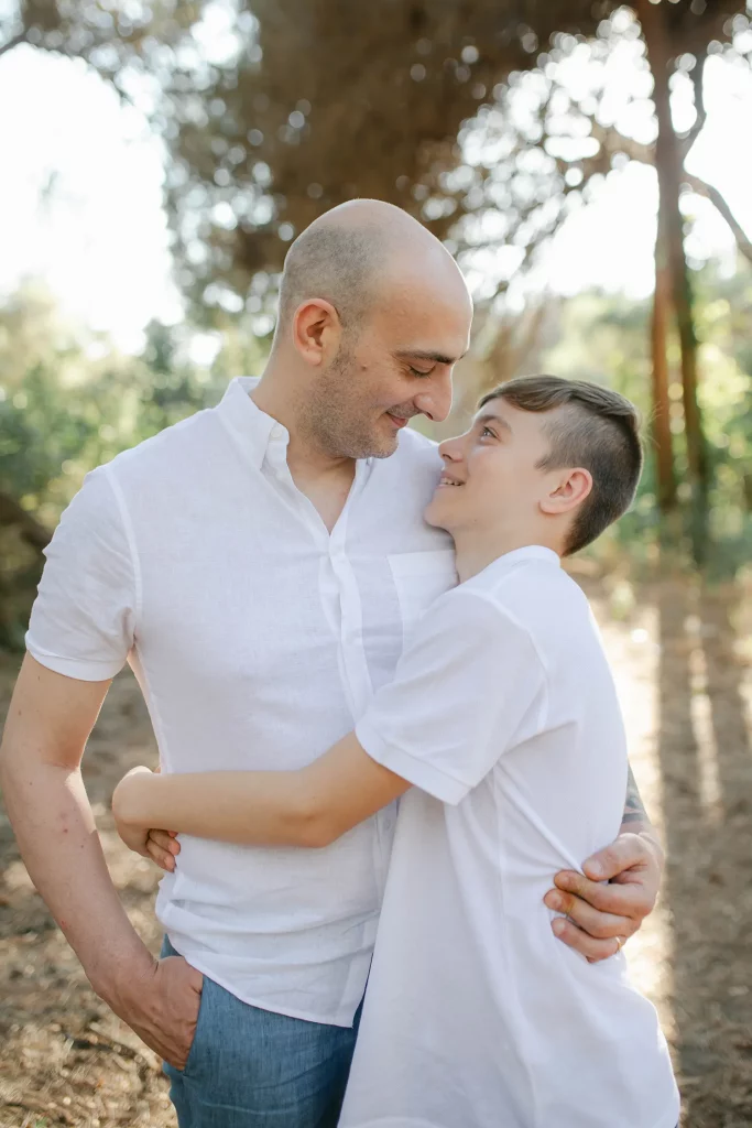 Fotografia famiglia numerosa pineta Calabria